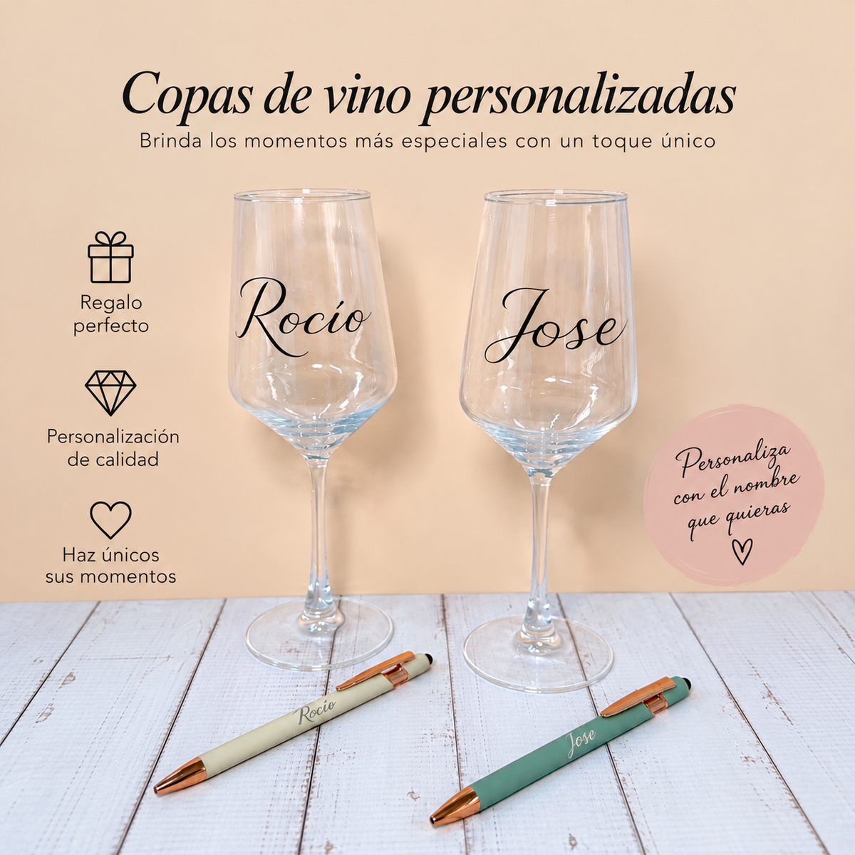 Set Copa de Vino + Bolígrafo Personalizado