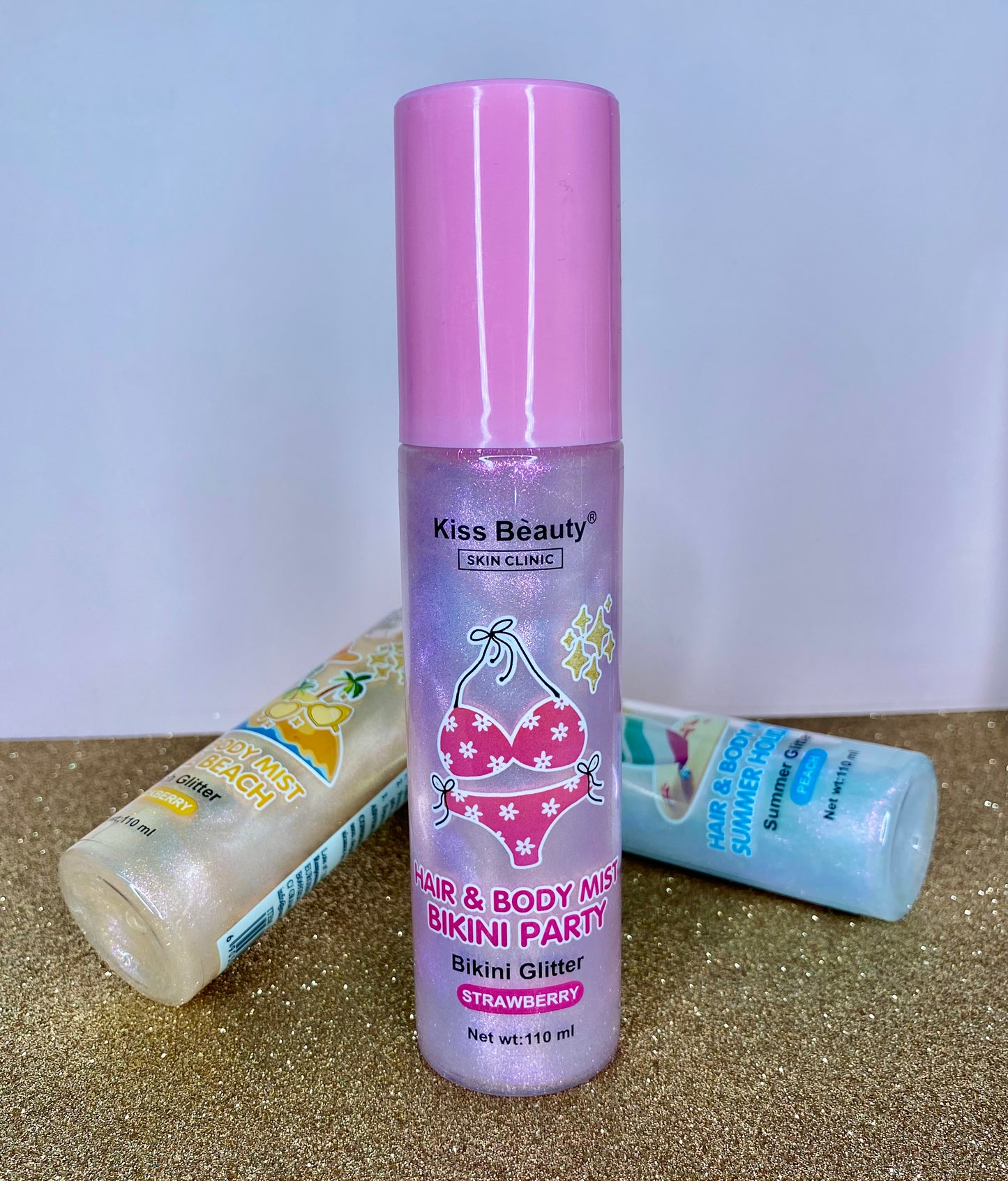 Bruma para pelo y cuerpo con brillo - Fresa