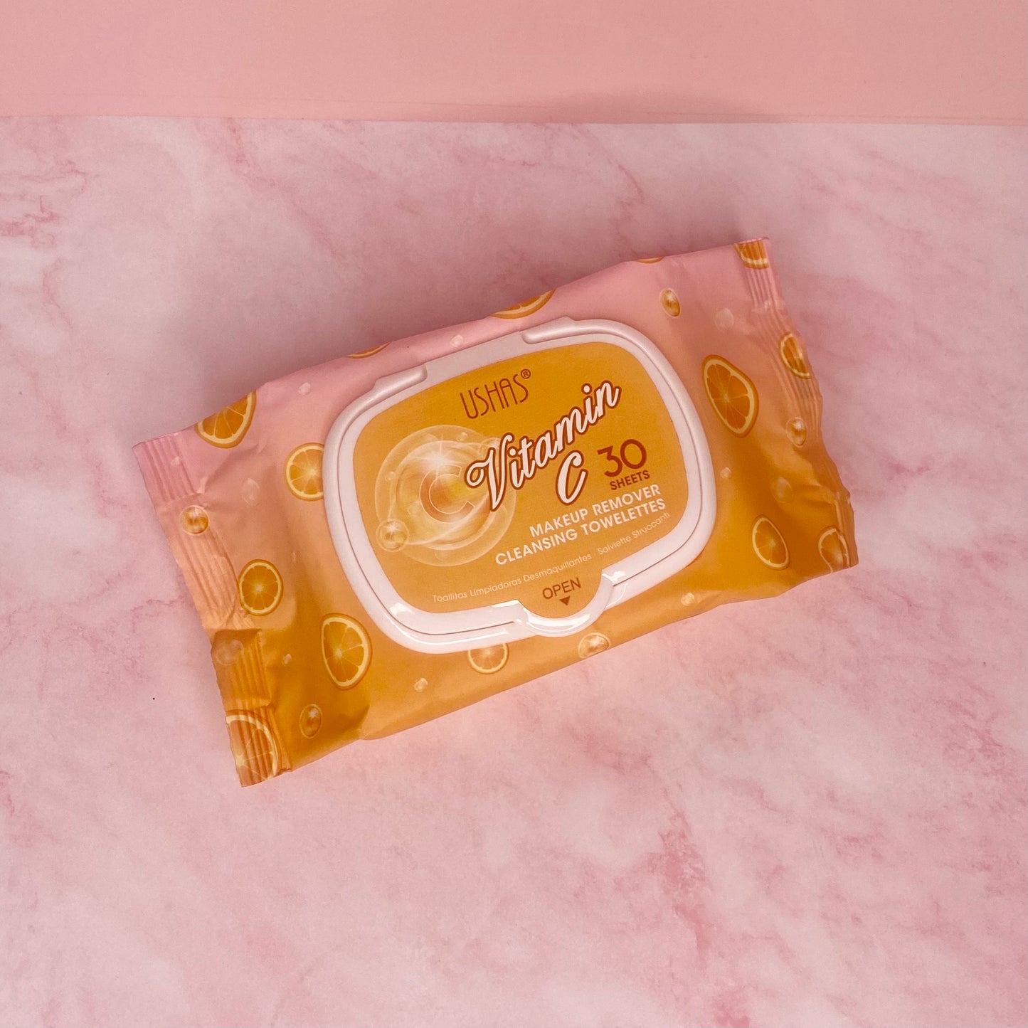 Toallitas Desmaquillantes con Vitamina C – Usha’s (30 uds.)