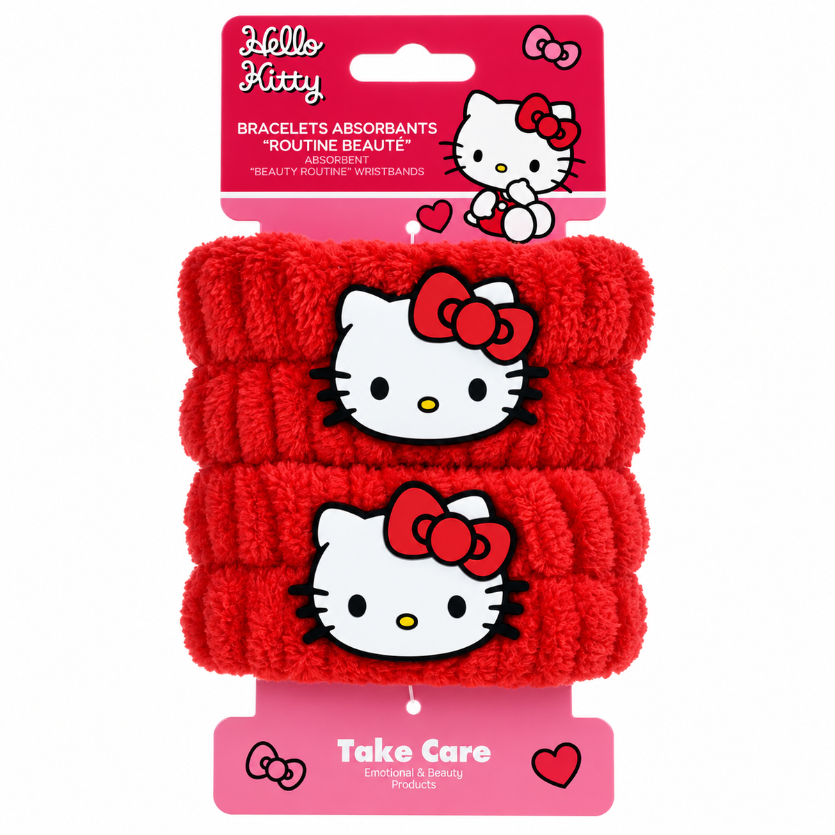 Muñequeras Absorbentes para Rutina Facial Hello Kitty – 2 uds