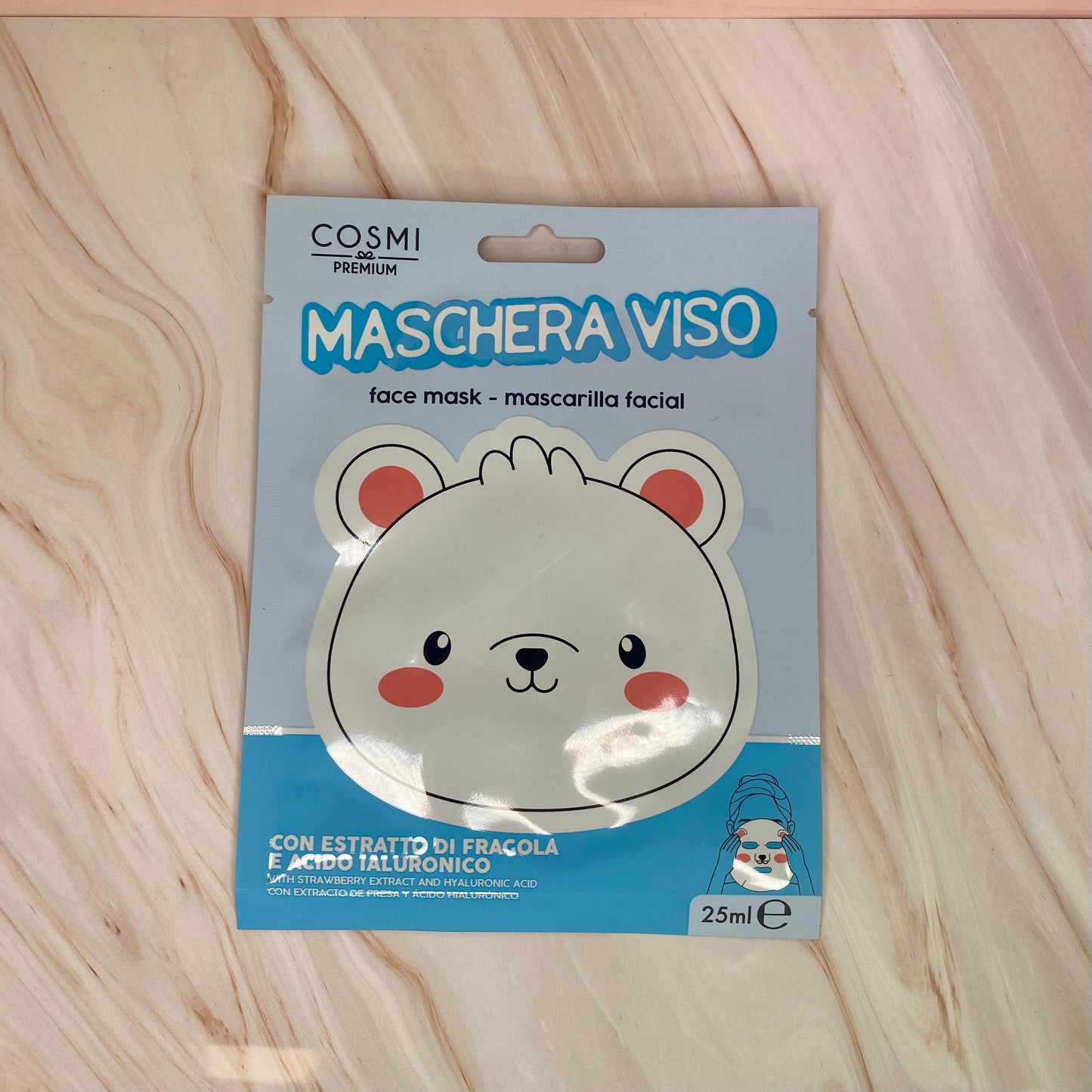 Mascarilla Facial Oso Polar con Extracto de Fresa y Ácido Hialurónico