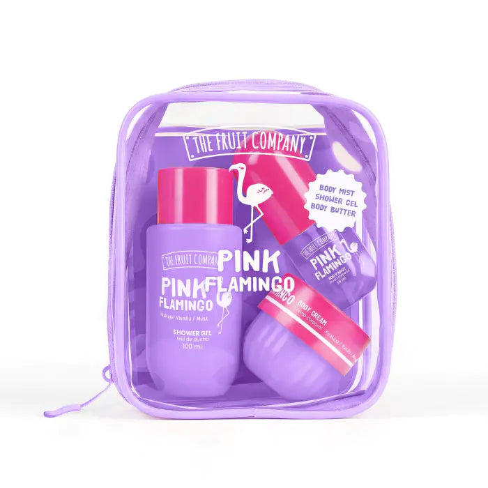 Travel Set Pink Flamingo Body Mist + Shower Gel + Body Butter