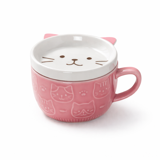 🐱 Taza Gatito Rosa de Cerámica