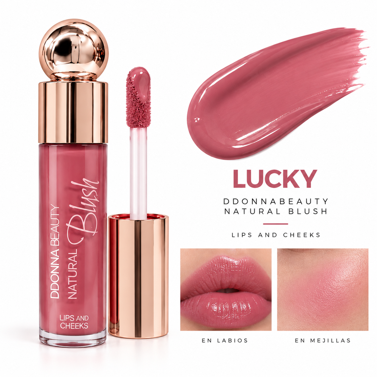 Natural Blush Lips & Cheeks DDONNA Beauty – Colorete Líquido