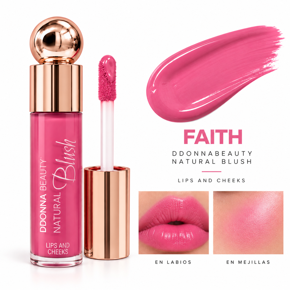 Natural Blush Lips & Cheeks DDONNA Beauty – Colorete Líquido