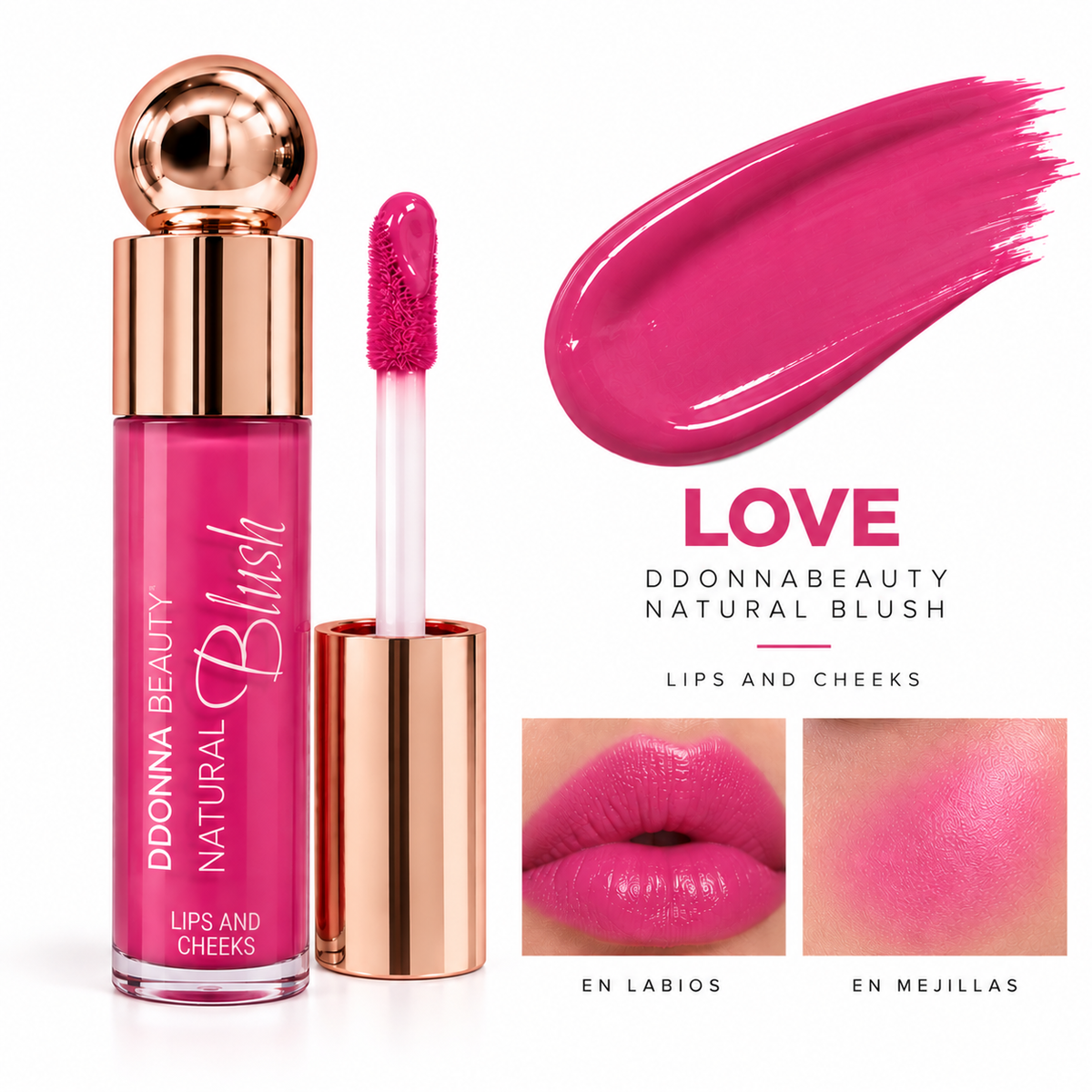 Natural Blush Lips & Cheeks DDONNA Beauty – Colorete Líquido