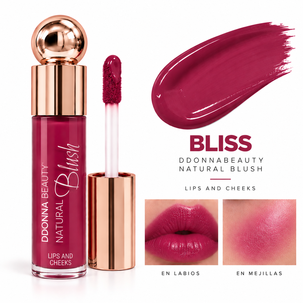 Natural Blush Lips & Cheeks DDONNA Beauty – Colorete Líquido