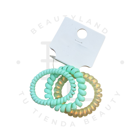 Set de coleteros en espiral efecto glossy