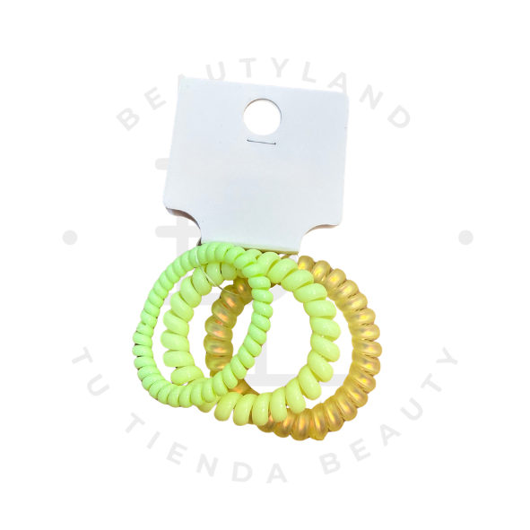 Set de coleteros en espiral efecto glossy