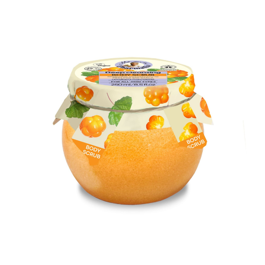 EXFOLIANTE CORPORAL DETOX PROFUNDA PARA TODO TIPO DE PIEL CON MERMELADA DE MORA DE LOS PANTANOS , 250 ML