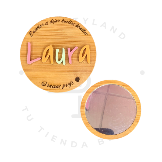 Espejo personalizable de madera