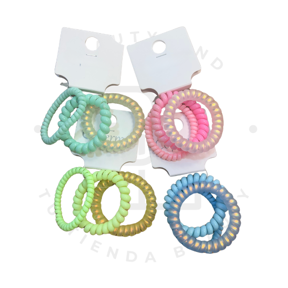 Set de coleteros en espiral efecto glossy