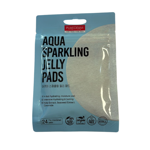 Discos faciales Purederm – Aqua Sparkling Jelly Pads (Hidratación intensa)