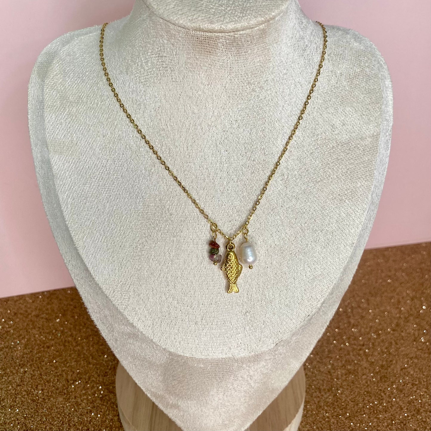 Colgante Sardina piedras