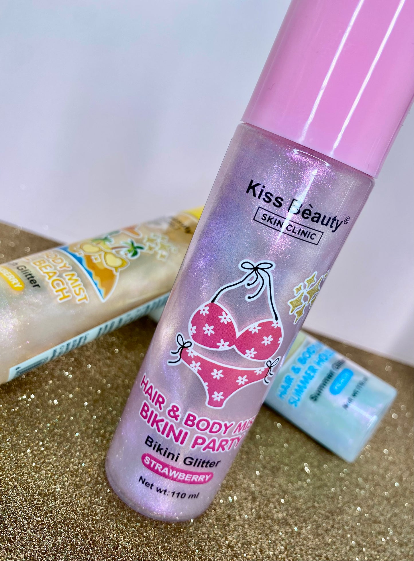 Bruma para pelo y cuerpo con brillo - Fresa