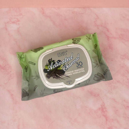 Toallitas Desmaquillantes con Carbón Activado – Usha’s (30 uds.)