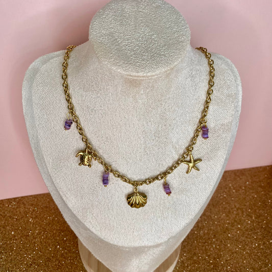 Collar marino Concha morado
