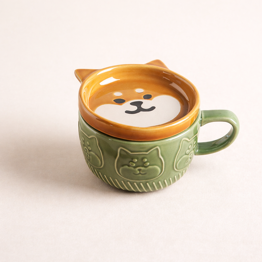 🐶 Taza Perrito Verde de Cerámica