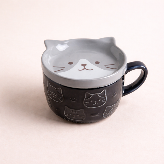 🐱 Taza Gatito Gris de Cerámica