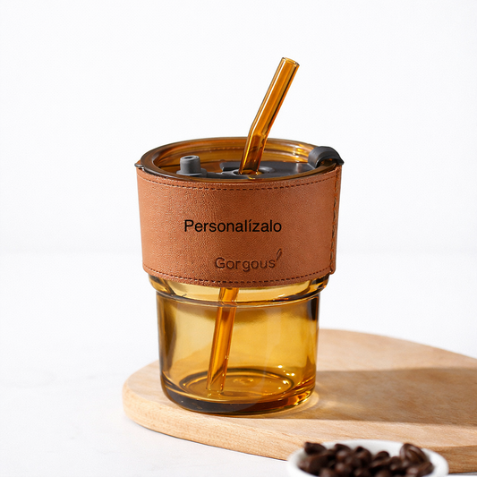 Vaso de cristal con tapa Coffe Bromw