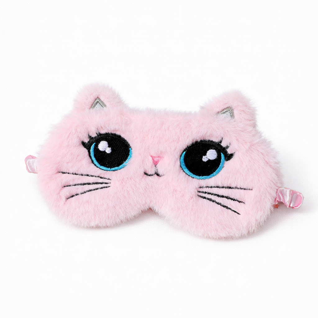 Antifaz de dormir gatito rosa
