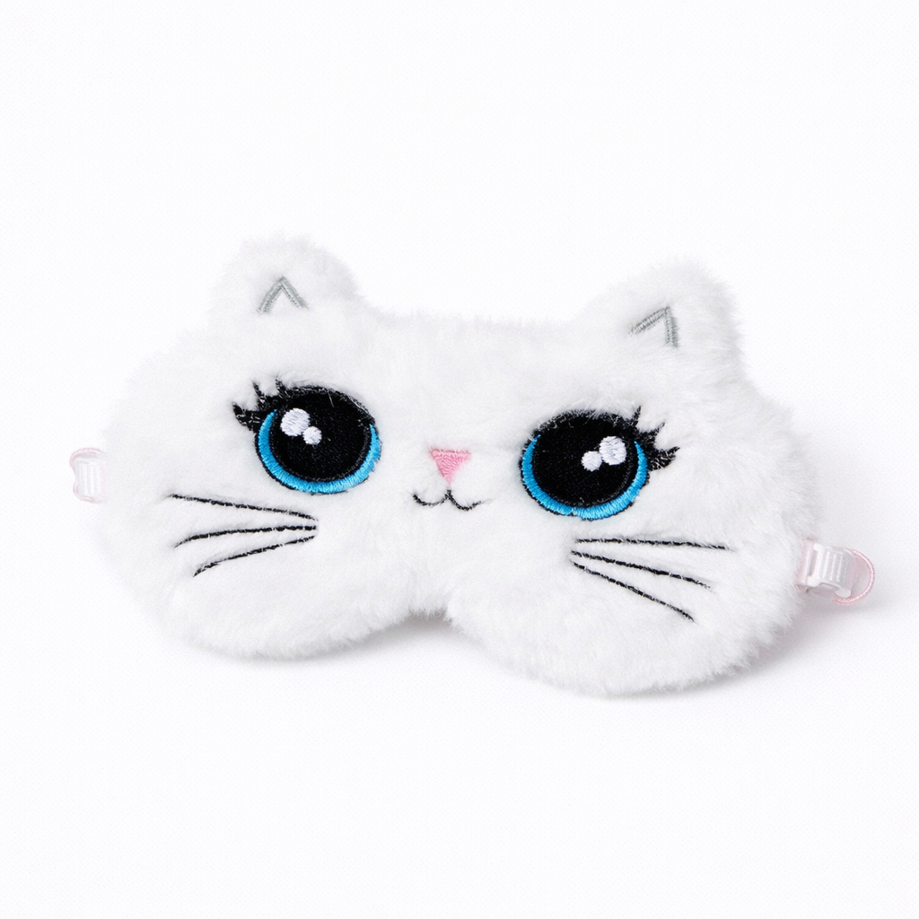 Antifaz de dormir gatito blanco