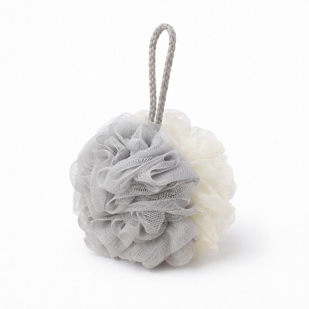 Esponja de baño exfoliante gris