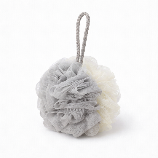 Esponja de baño exfoliante gris