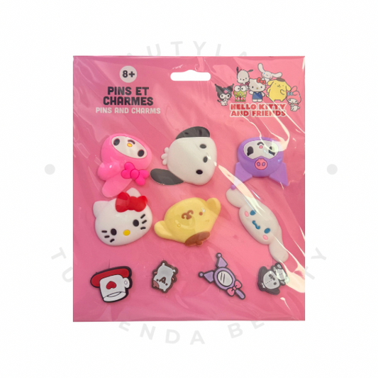 Pack Pins & Charms Hello Kitty and Friends para bolsos y zapatillas
