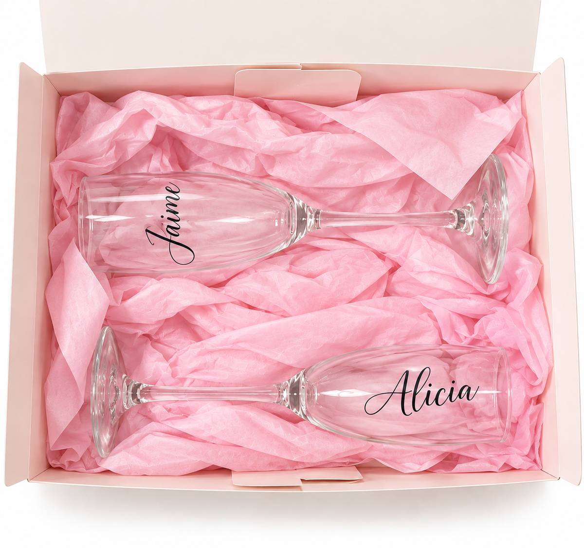 Pack de Copas de Champán Personalizadas para Pareja