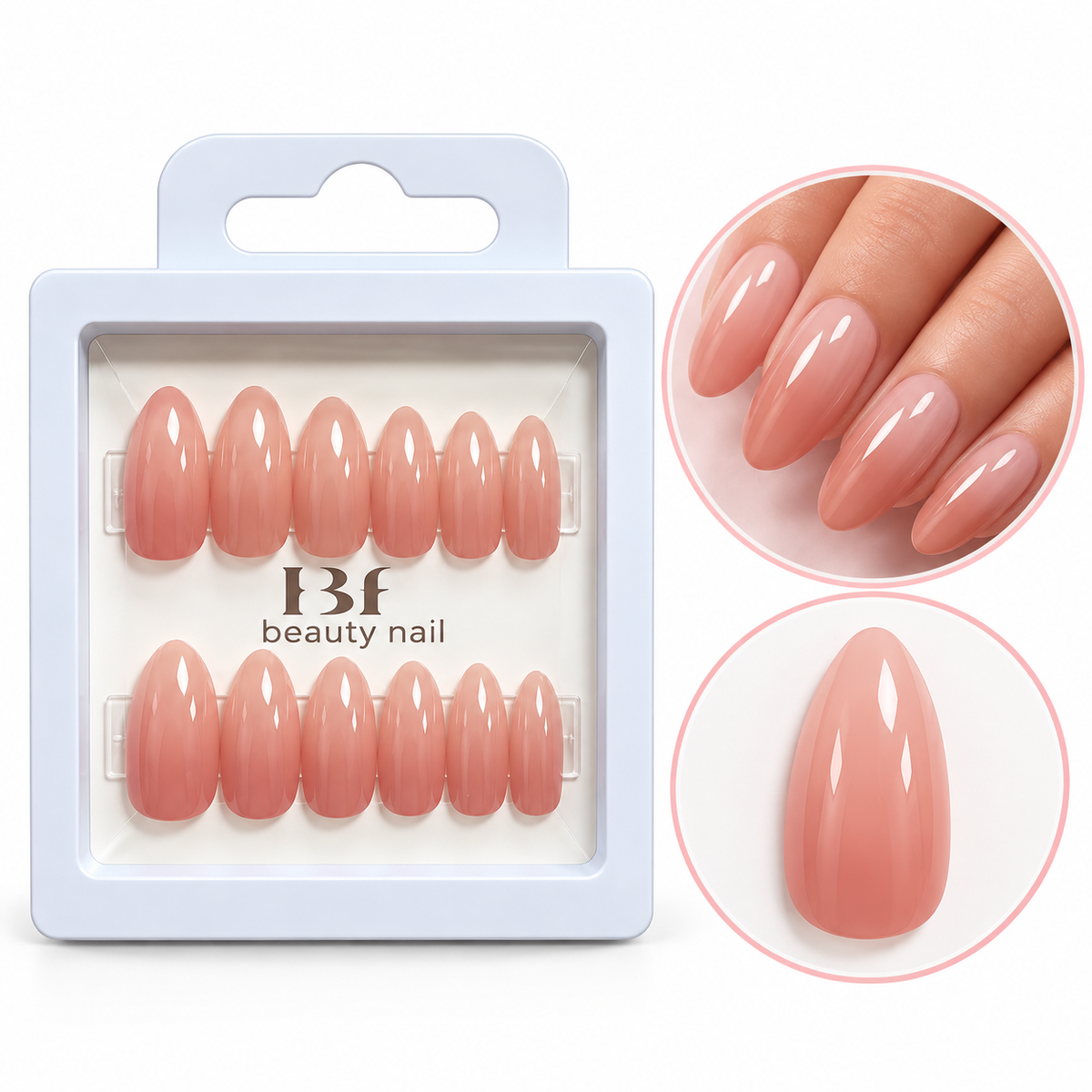 Uñas Postizas Efecto Natural Nude – Acabado Brillante