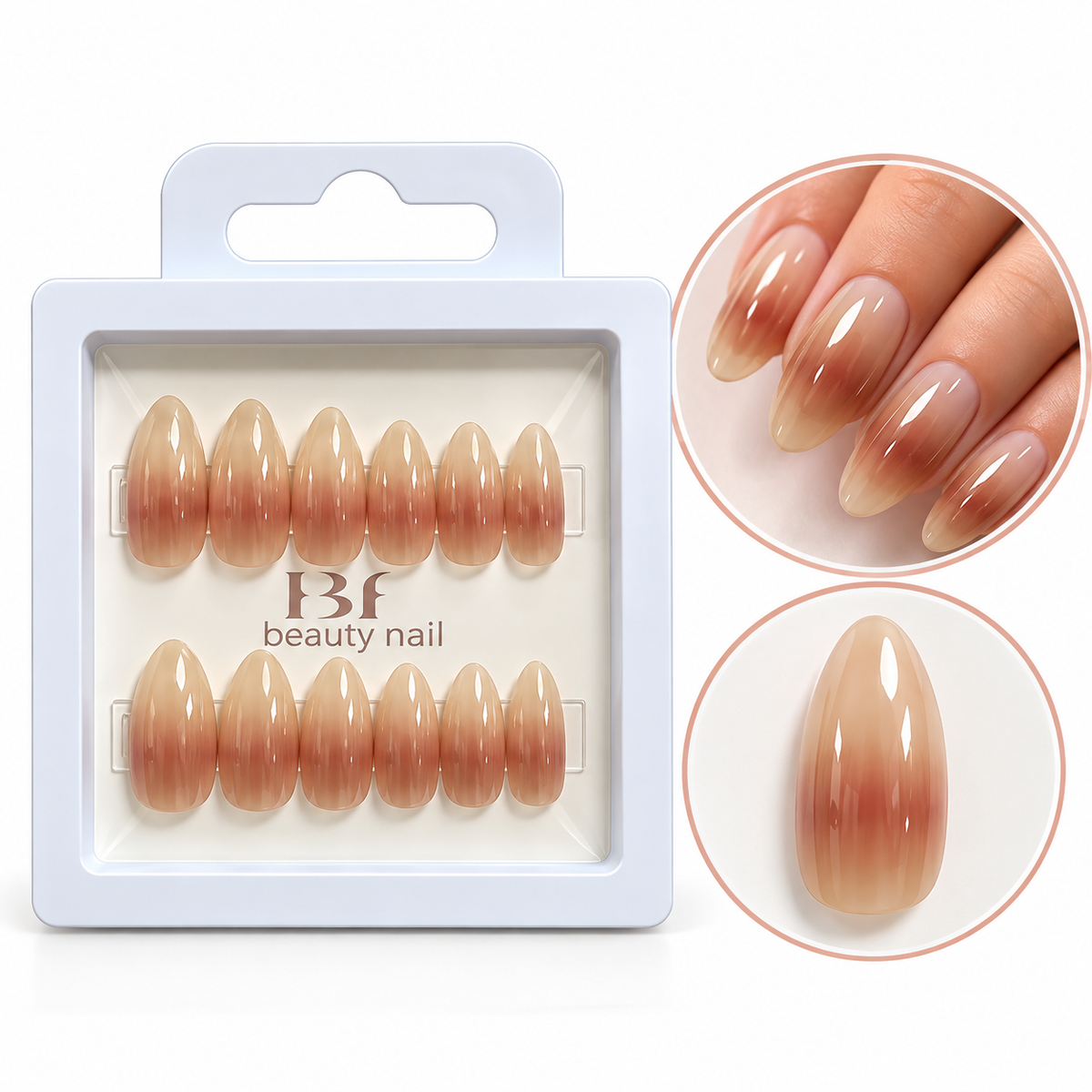 Uñas Postizas Efecto Natural Nude – Acabado Brillante