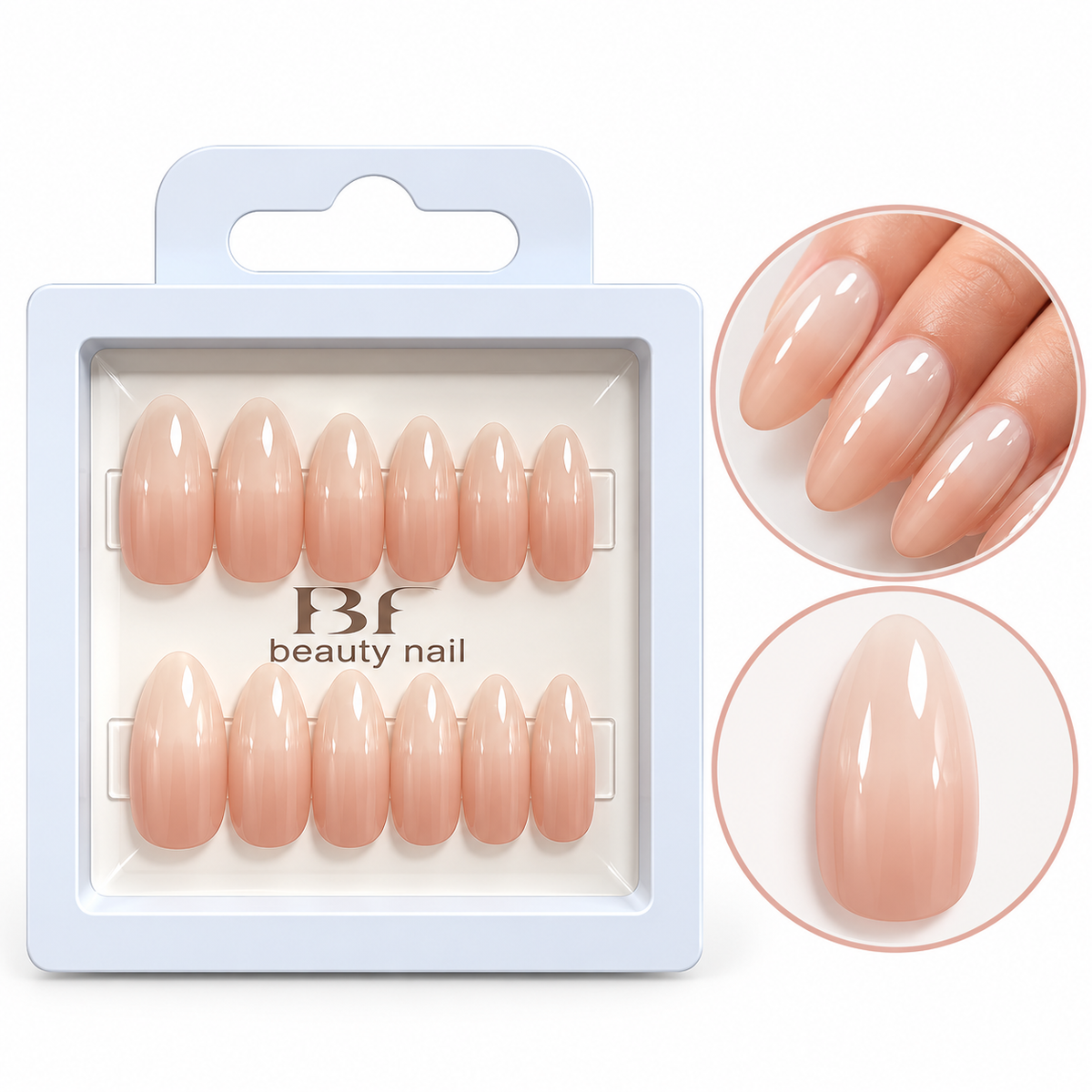 Uñas Postizas Efecto Natural Nude – Acabado Brillante
