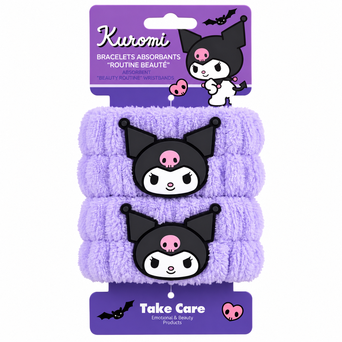 Muñequeras Absorbentes para Rutina Facial Kuromi – 2 uds