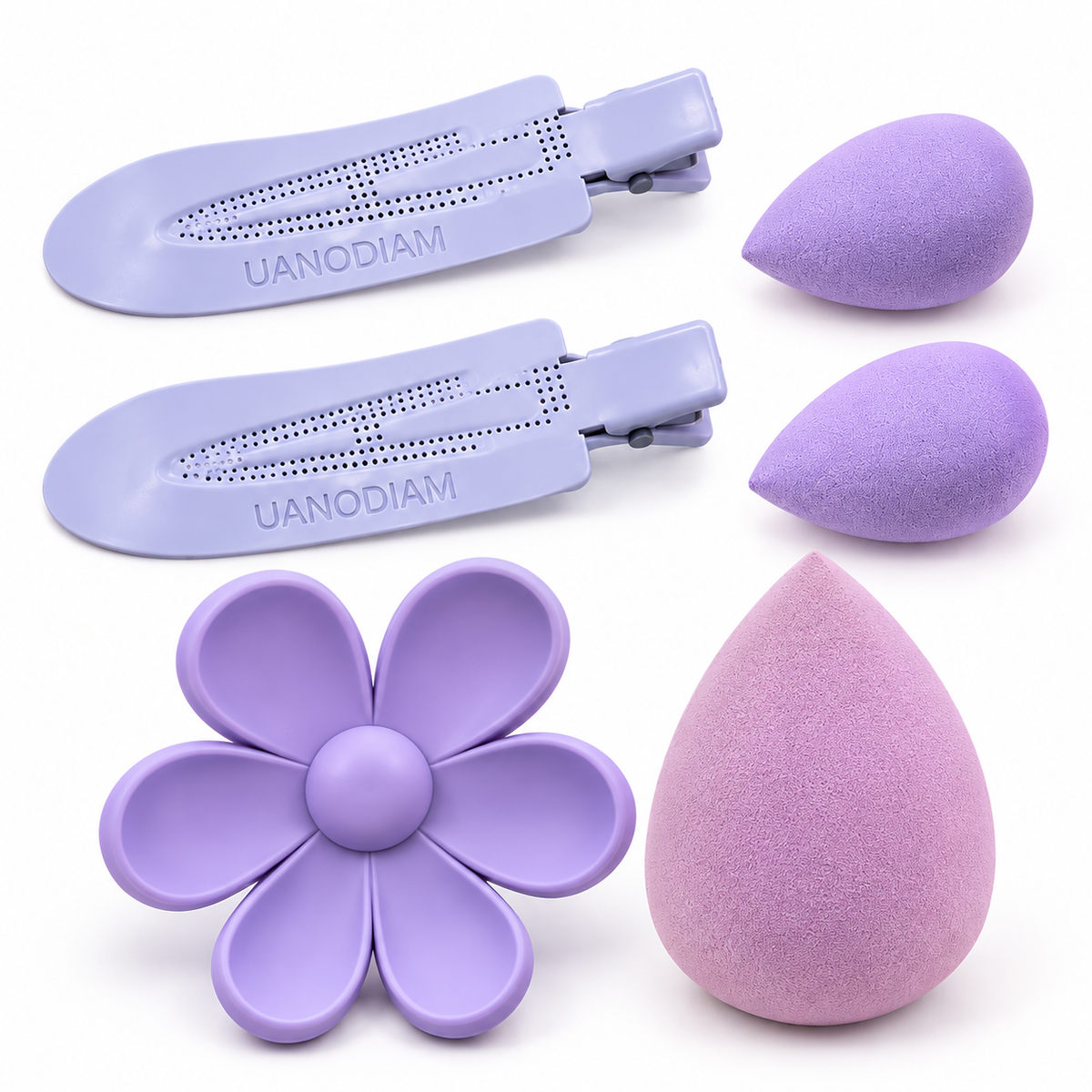 Set de Accesorios de Maquillaje  – Esponjas, Borlas y Pinzas