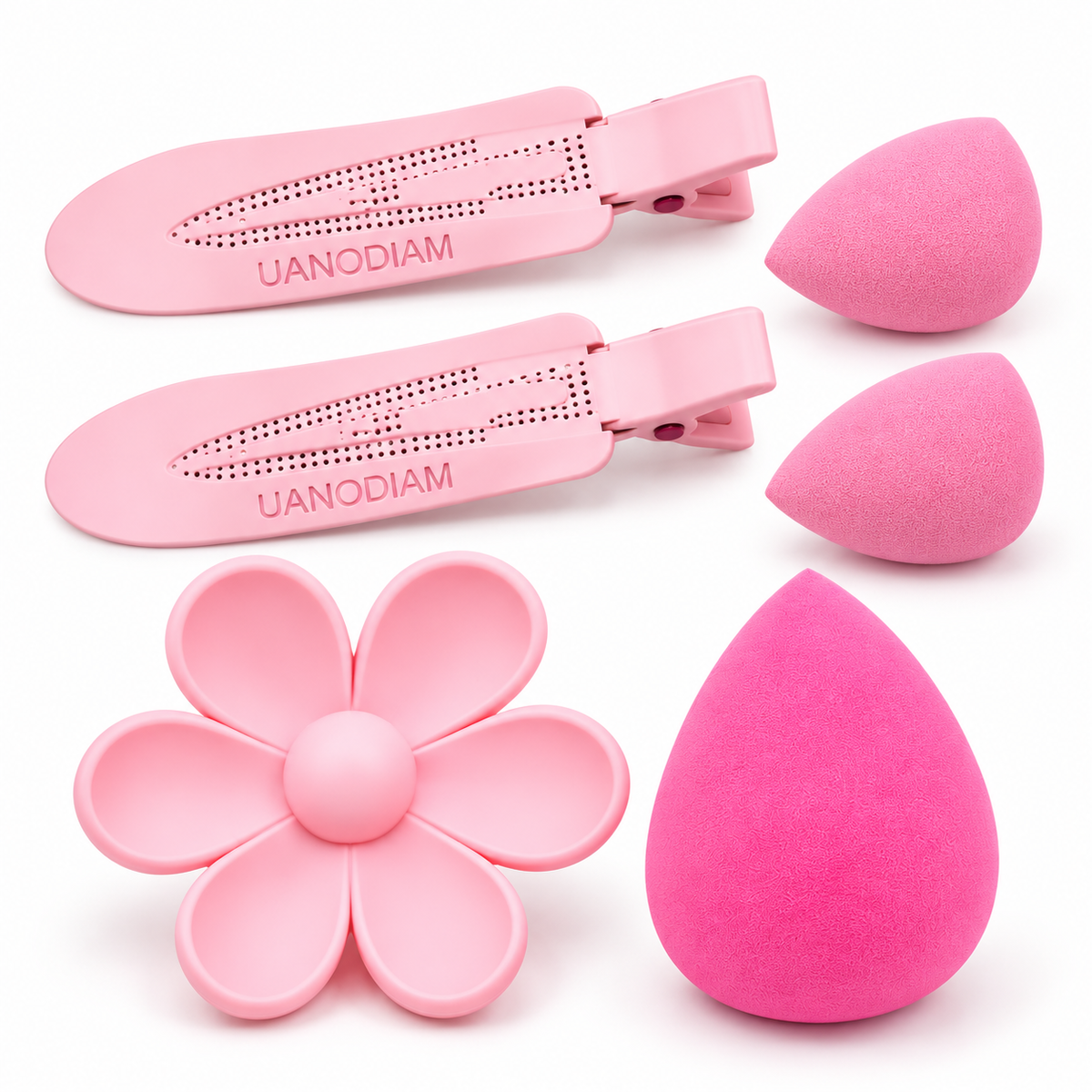 Set de Accesorios de Maquillaje  – Esponjas, Borlas y Pinzas