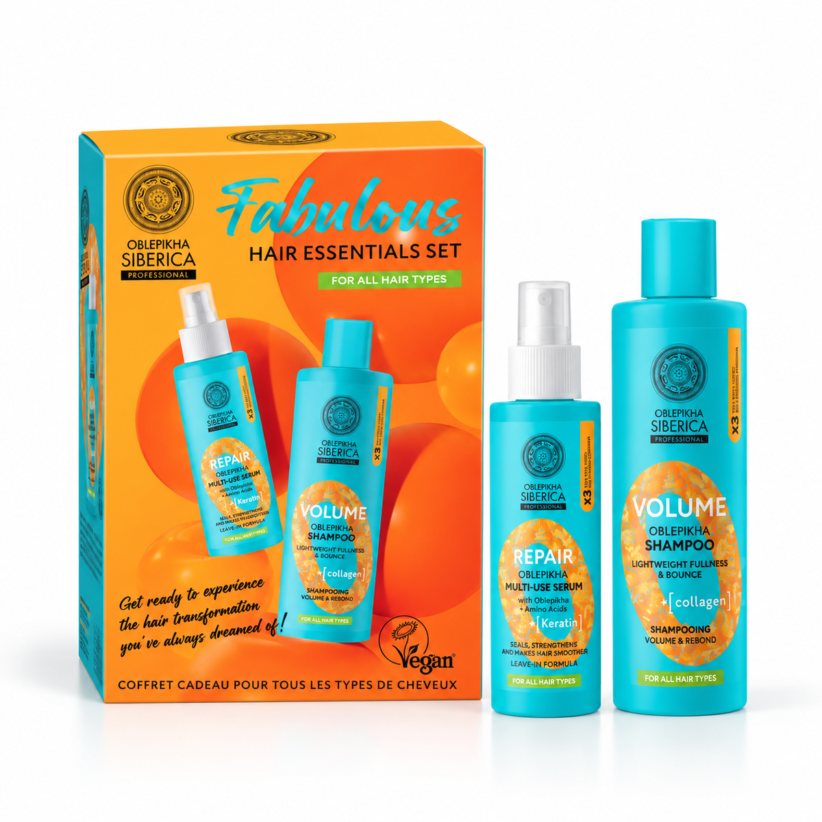 Oblepikha Siberica Fabulous Hair Essentials – Set Capilar Reparación y Volumen