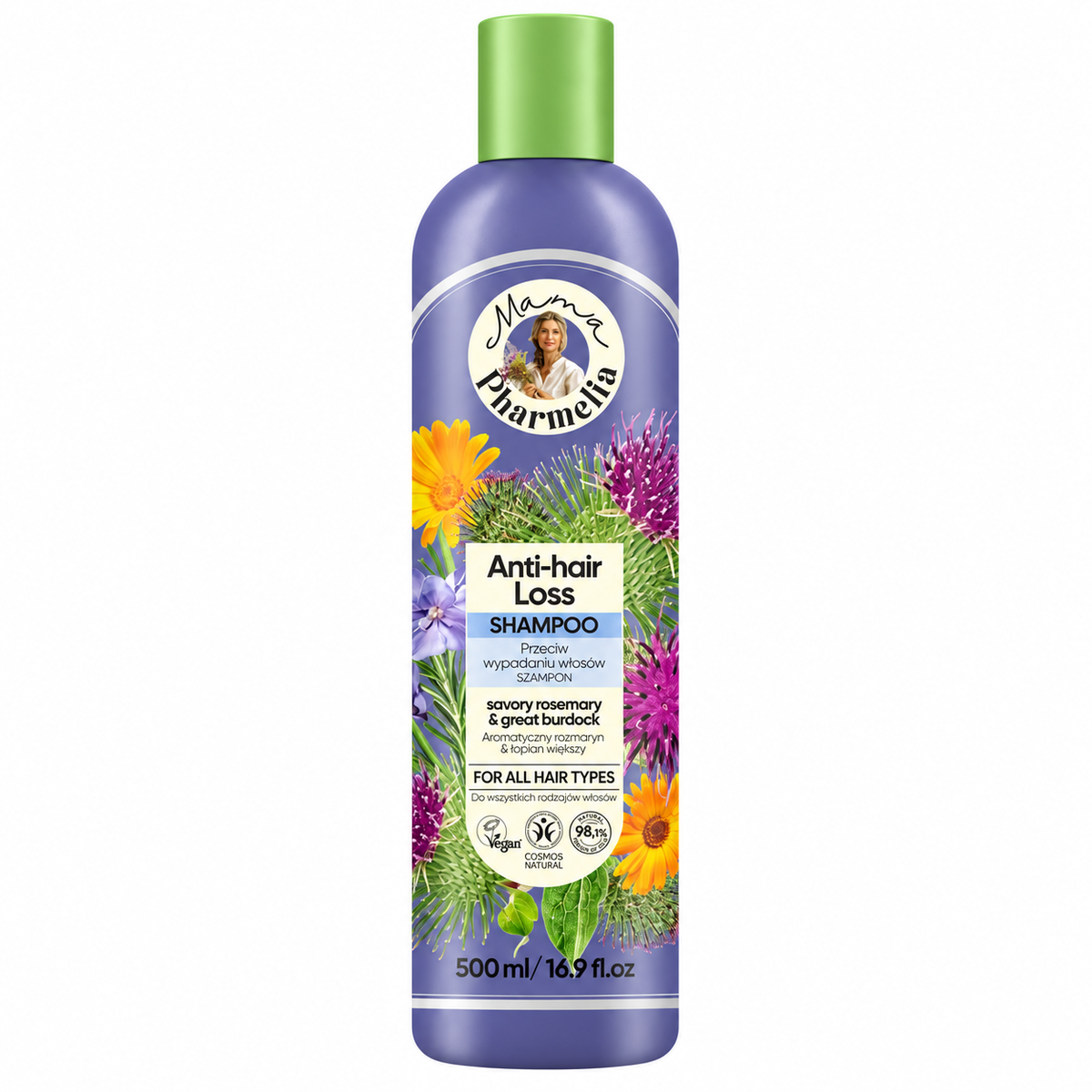 Champú Anticaída Mama Pharmelia – Romero y Bardana 500 ml