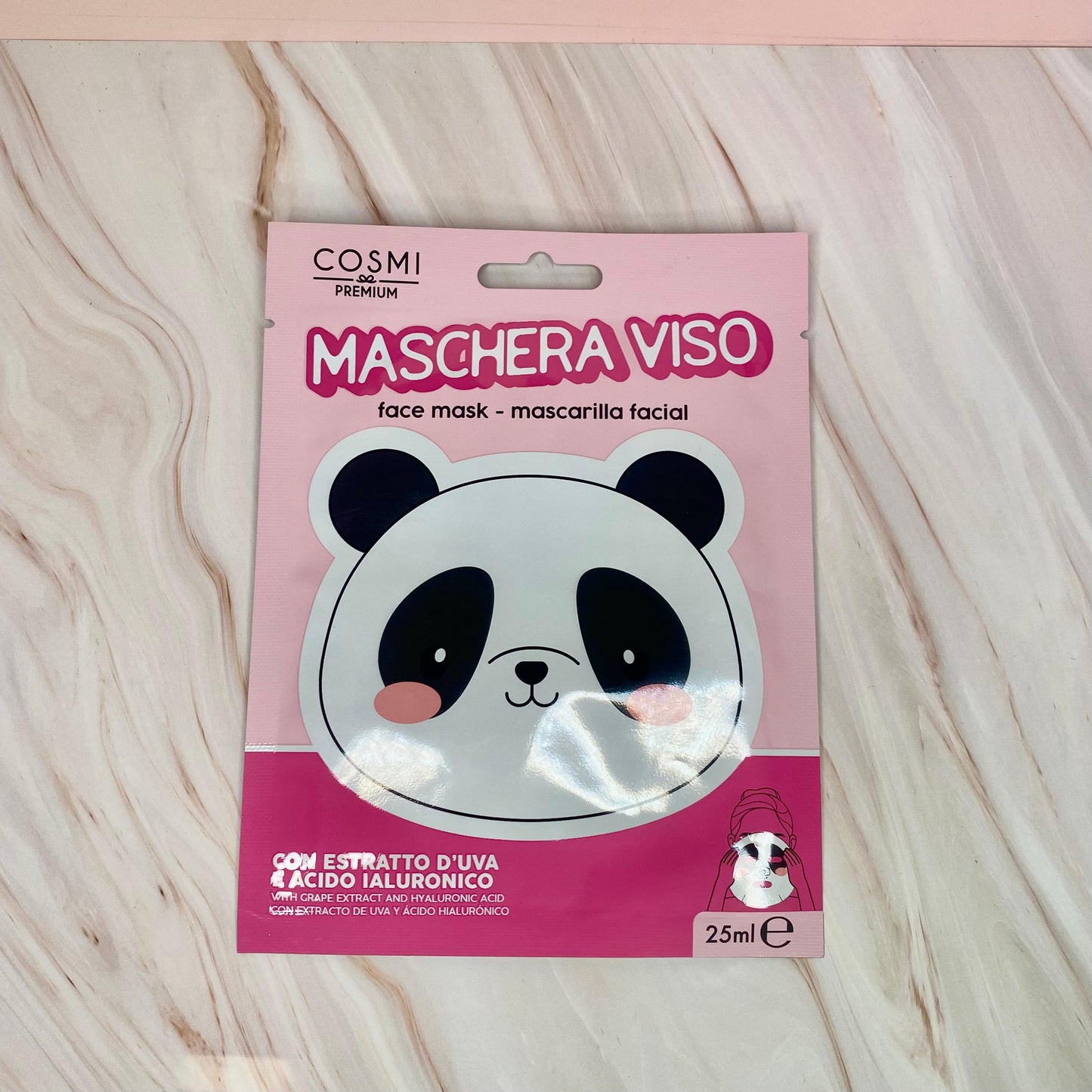 Mascarilla Facial Panda con Extracto de Uva y Ácido Hialurónico – Cosmi Premium (25 ml)