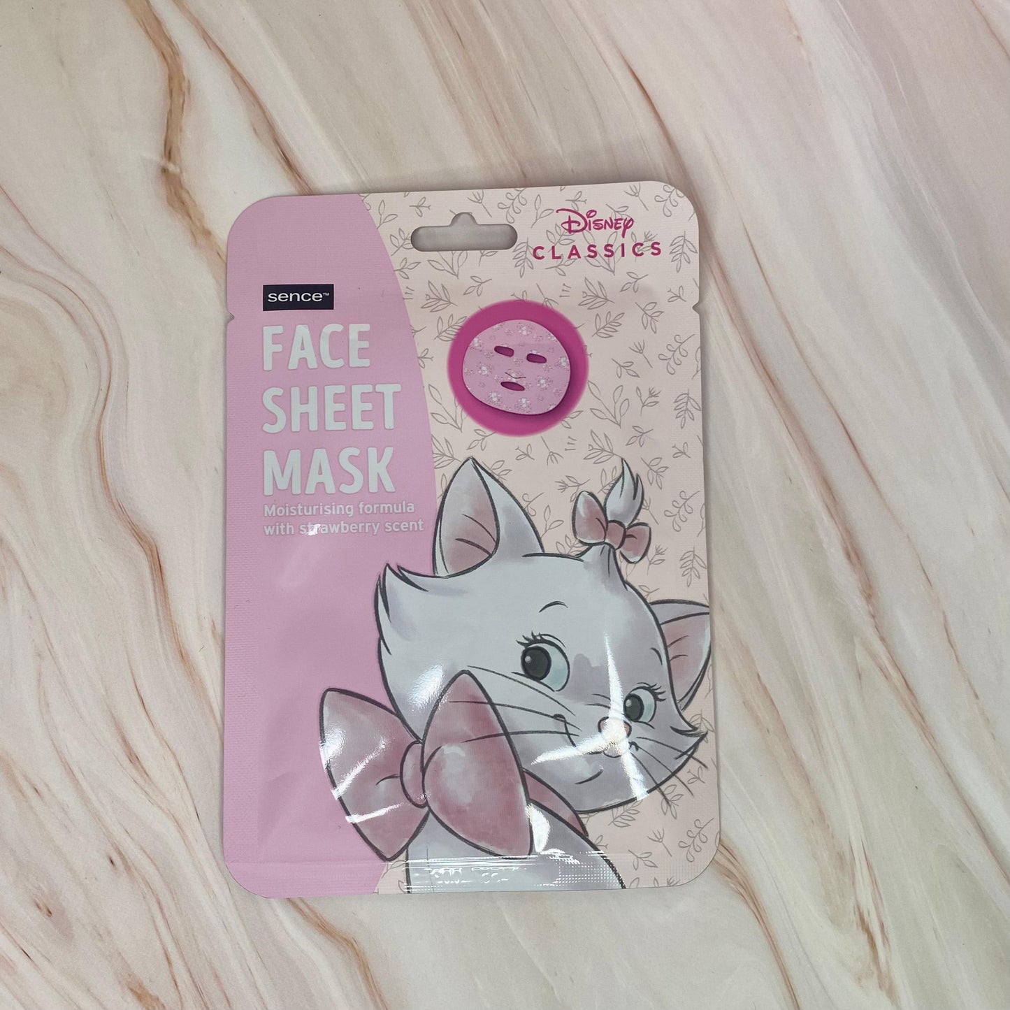 Mascarilla Facial Disney Marie (Los Aristogatos) – Hidratante con Aroma a Fresa
